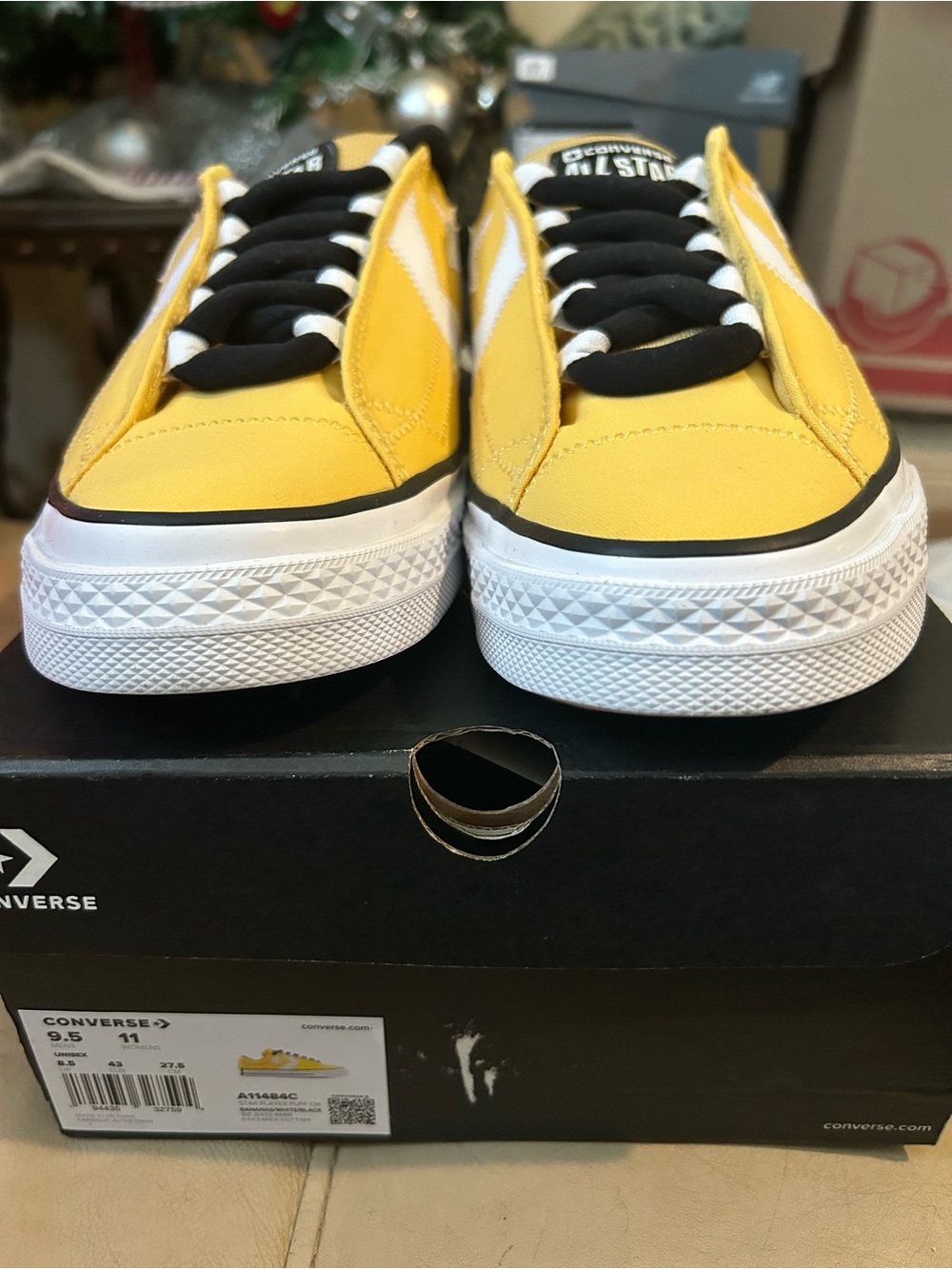 Converse All Star Yellow Low Top Canvas Sneakers with Black Laces